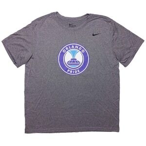 NIKE Orlando Pride NWSL Soccer Short Sleeve Performance T-Shirt Gray XL